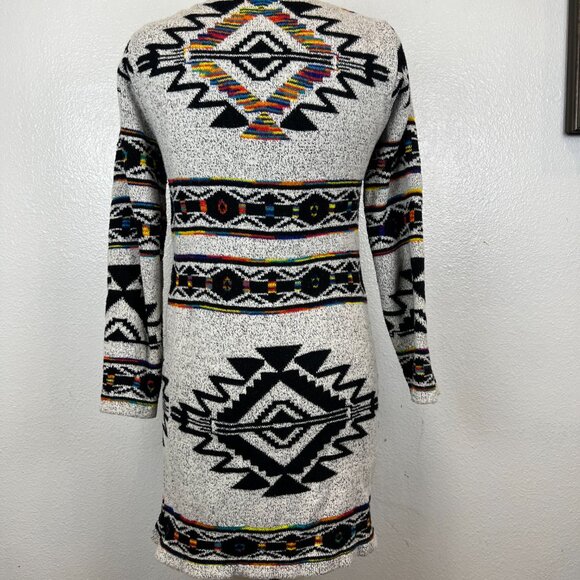 Northern Angel Women Sweater Gray Aztec Southwestern Cardigan Open Front M - Picture 3 of 8